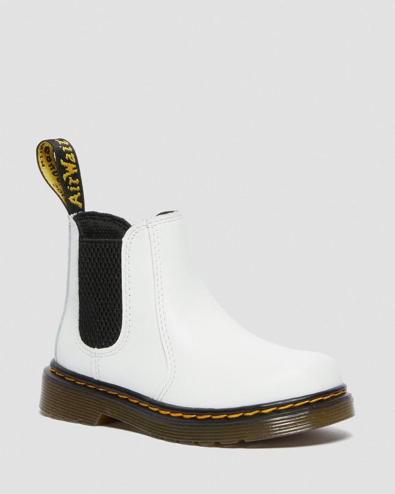 Kids\' Dr Martens Toddler 2976 Leather Chelsea Boots White | AU 669ZUT